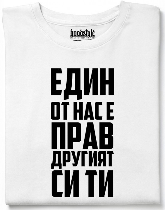 Едни от нас е прав, другият си ти тениска