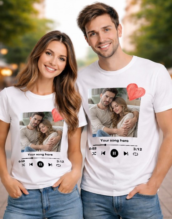 Тениска за двойки Valentines Love song