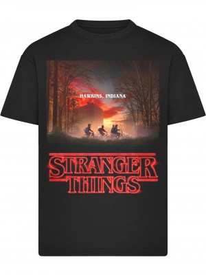 Тениска овърсайз Stranger Things Upside Down Loose Tee black XXL