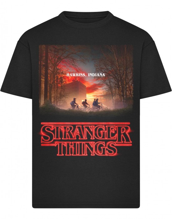 Тениска овърсайз Stranger Things Upside Down Loose Tee black XXL