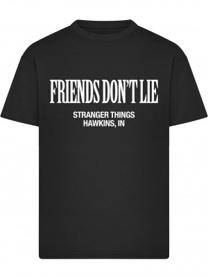 Тениска Stranger Things Friends don?t Lie Loose Tee black XXL