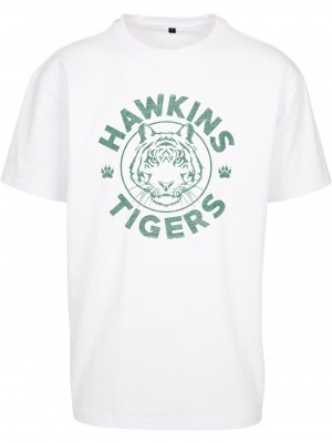 Тениска Stranger Things Hawkins Tigers Oversize Tee white XXL