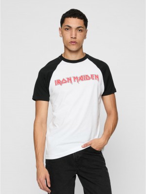 Тениска Iron Maiden Logo Baseball Tee black XXL