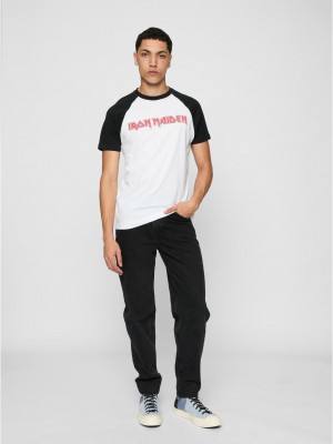 Тениска Iron Maiden Logo Baseball Tee black XXL