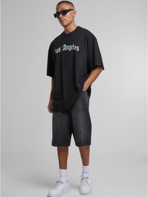 Тениска Los Angeles Wording New Huge Tee black XXL