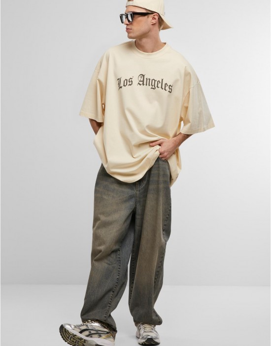 Тениска Los Angeles Wording New Huge Tee whitesand XXL