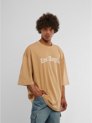 Тениска Los Angeles Wording New Huge Tee unionbeige XL