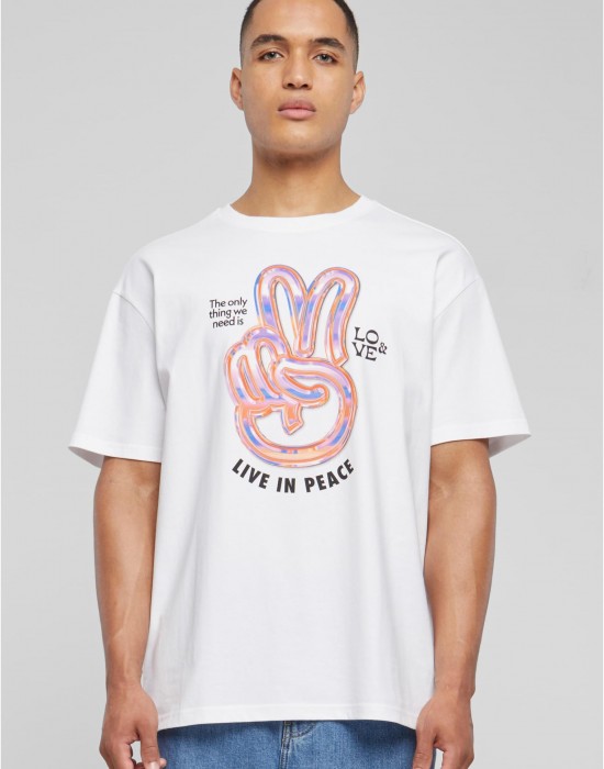 Овърсайз тениска Live in Peace Oversize Tee white XS