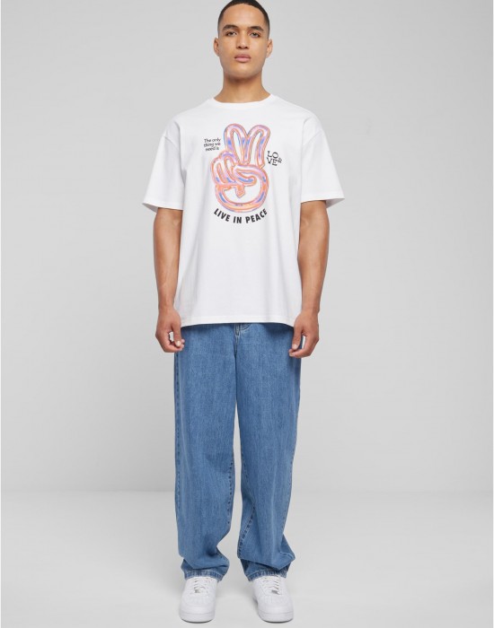 Овърсайз тениска Live in Peace Oversize Tee white XS