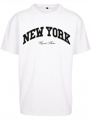 Тениска New York College Oversize Tee white XXL