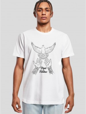 Тениска Peace & Freedom Tee white XXL