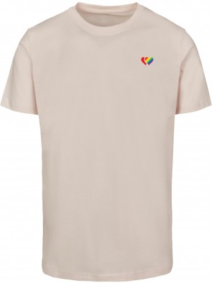 Тениска Double Hearts Pride Tee pink marshmallow XXL