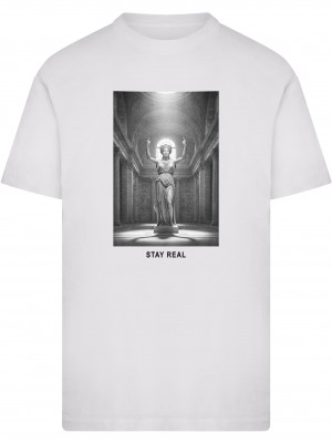 Тениска Stay Real Statue Tee white XXL