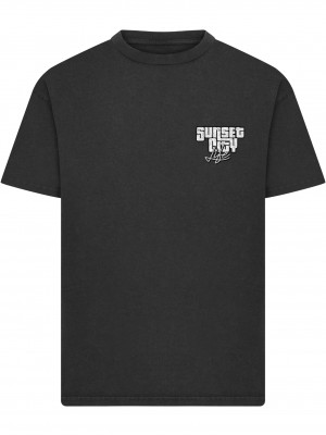 Тениска Sunset City Vintage Heavy Loose Tee black XXS