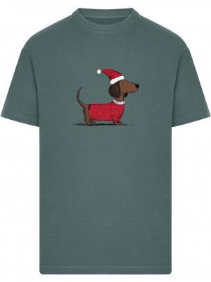 Тениска Christmas Dackel Tee bottlegreen XXL