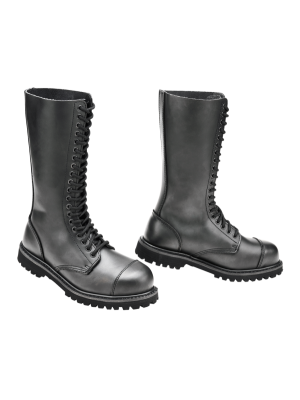 Високи черни кубинки естествена кожа Brandit Phantom 20 Eyelet