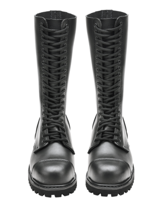 Високи черни кубинки естествена кожа Brandit Phantom 20 Eyelet