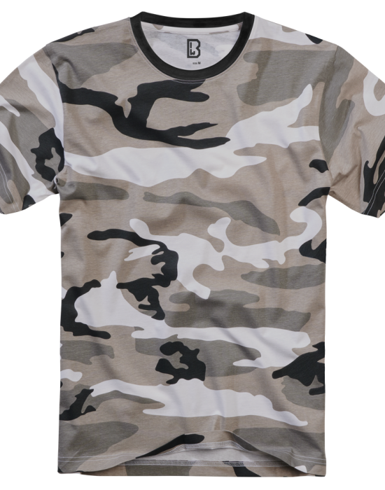 Мъжка изчистена тениска в сив камуфлаж Brandit urban