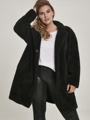 Дамско палто в черно от Urban Classics Ladies Oversized Sherpa Coat