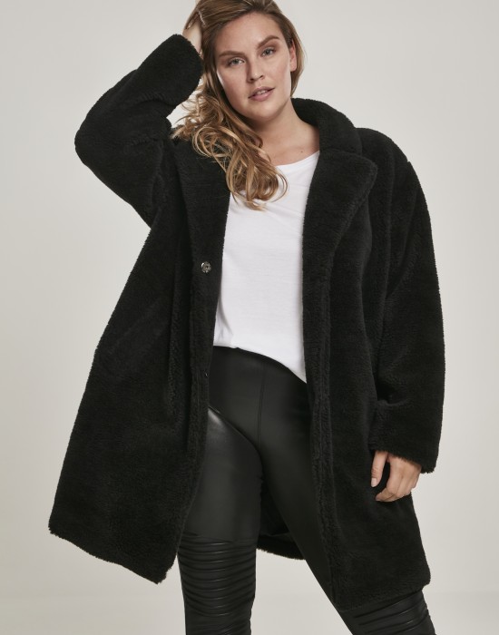 Дамско палто в черно от Urban Classics Ladies Oversized Sherpa Coat