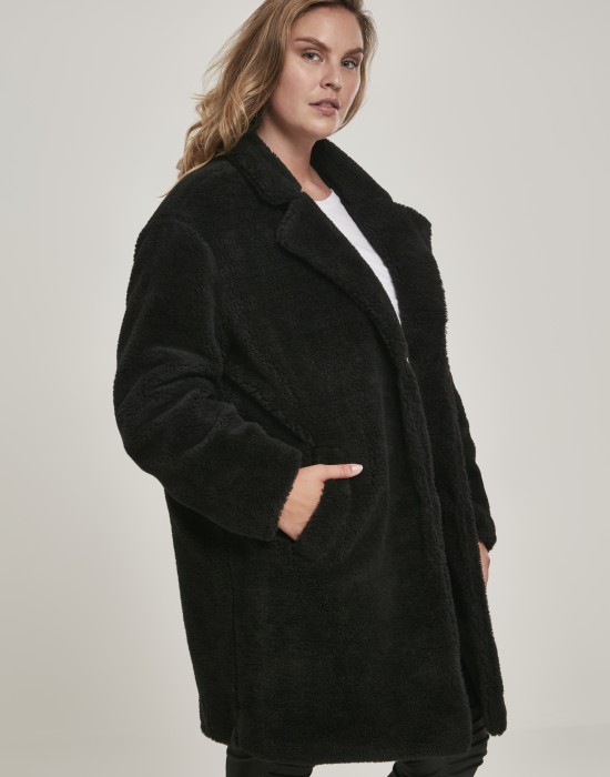 Дамско палто в черно от Urban Classics Ladies Oversized Sherpa Coat