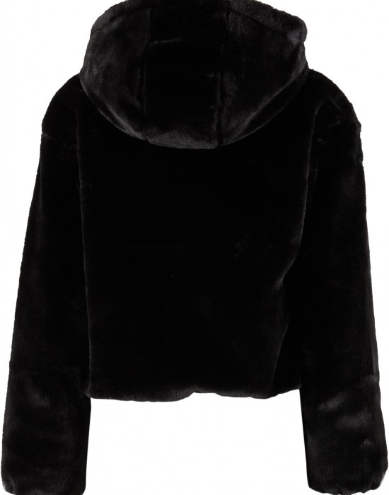 Суичър Ladies Full Zip Faux Fur Hoodie black XS