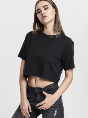 Дамска къса и широка тениска в черно Oversized Urban Classics