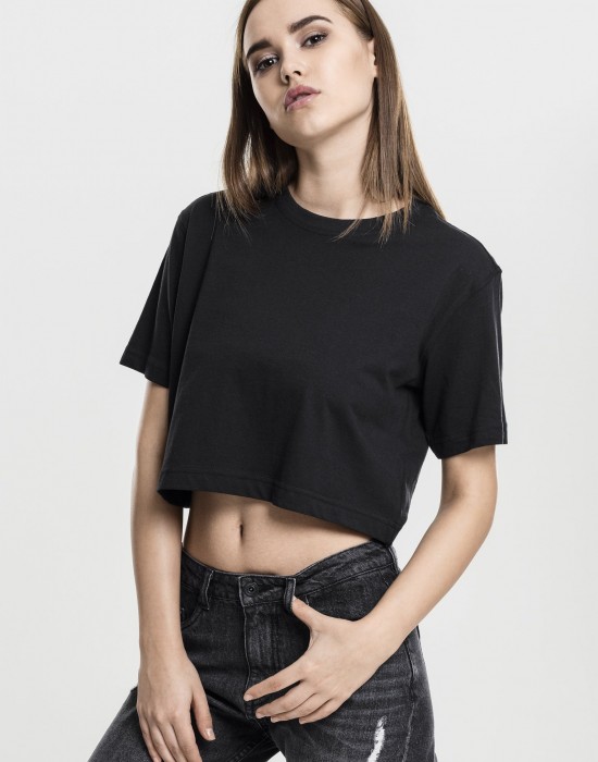 Дамска къса и широка тениска в черно Oversized Urban Classics