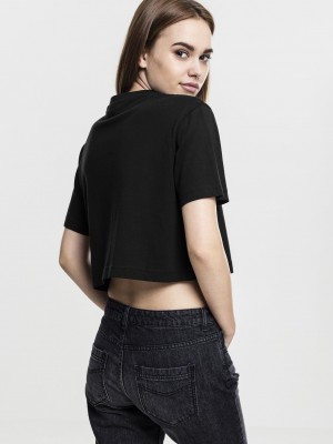 Дамска къса и широка тениска в черно Oversized Urban Classics