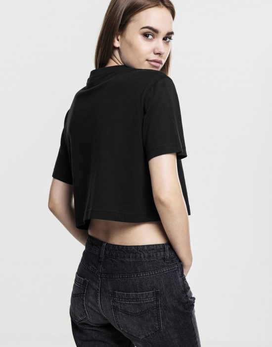 Дамска къса и широка тениска в черно Oversized Urban Classics