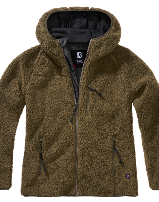 Дамско масленозелено пухкаво яке Brandit Teddyfleecejacket