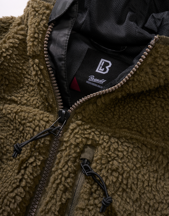 Дамско масленозелено пухкаво яке Brandit Teddyfleecejacket