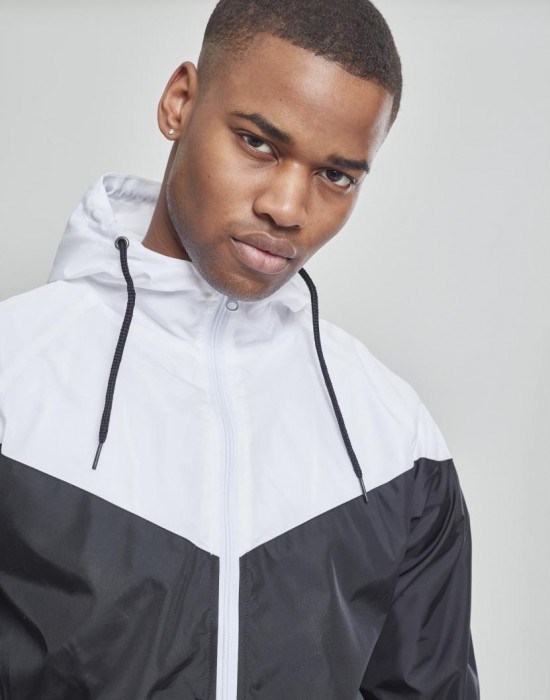 Мъжко яке тип ветровка в два цвята Urban Classics blk/wht