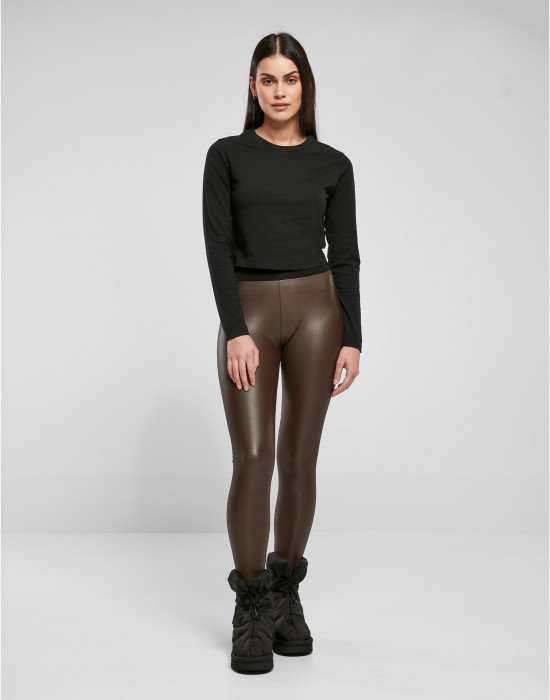 Дамски кожен клин в кафяв цвят Urban Classics Ladies Faux Leggings