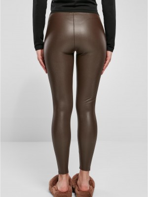 Дамски кожен клин в кафяв цвят Urban Classics Ladies Faux Leggings