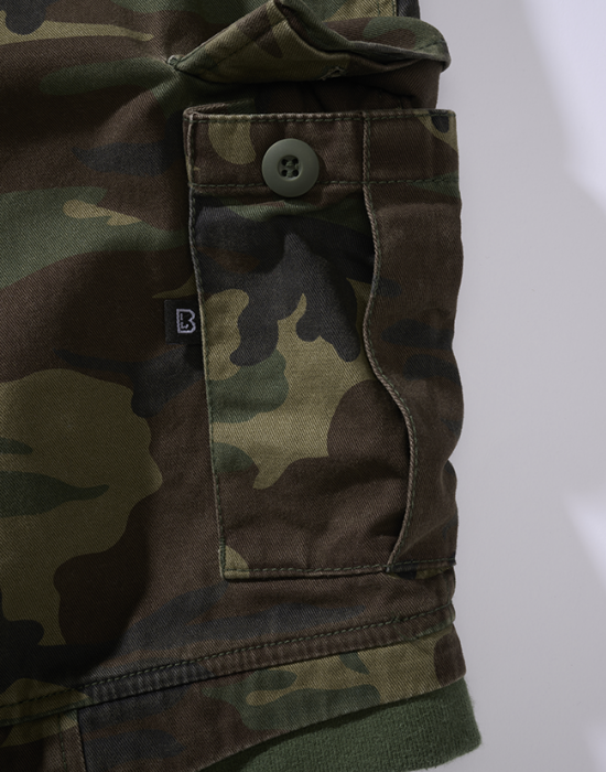 Мъжки къси карго панталони в камуфлажен цвят Packham Vintage woodland