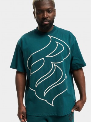 Мъжка тениска в петролно син цвят Rocawear Woodhaven