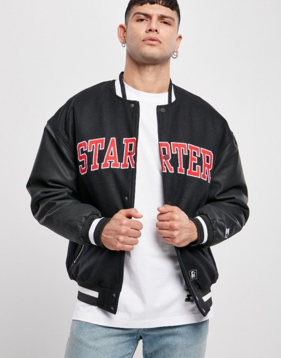 Мъжко колежанско яке STARTER Team черен цвят