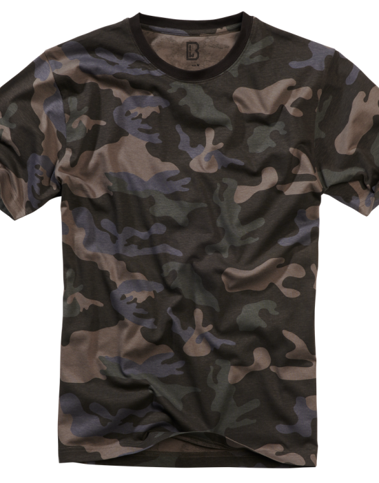 Мъжка изчистена тениска в тъмен камуфлаж Brandit