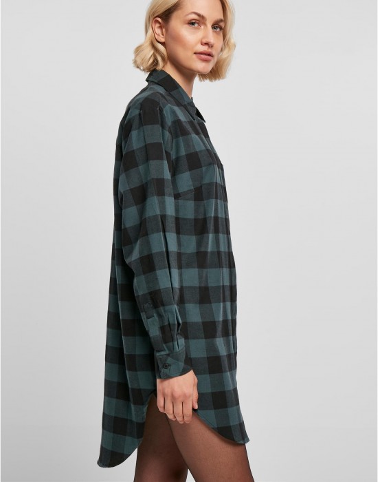 Дамска карирана риза тип рокля Urban Classics Shirt Dress jasper/black