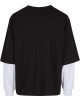 Тениска с дълъг ръкав DEF DOUBLE Longsleeves jetblack/brightwhite XXL
