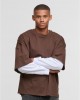 Тениска с дълъг ръкав DEF DOUBLE Longsleeves chocolatebrown/brightwhite XXL