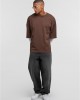 Тениска с дълъг ръкав DEF DOUBLE Longsleeves chocolatebrown/brightwhite XXL