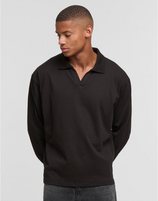 Тениска с дълъг ръкав DEF COLLAR Longsleeves jetblack XXL
