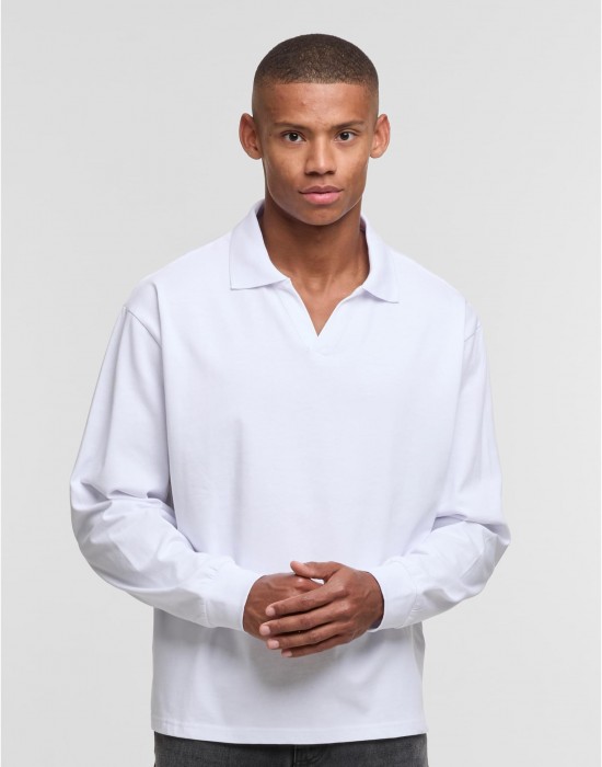 Тениска с дълъг ръкав DEF COLLAR Longsleeves brightwhite XXL