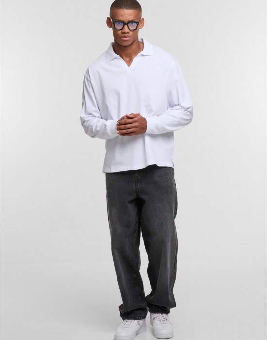 Тениска с дълъг ръкав DEF COLLAR Longsleeves brightwhite XXL