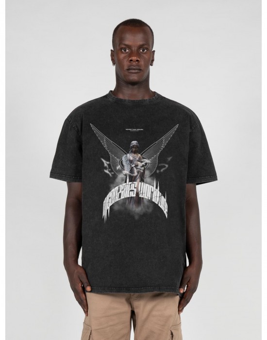 Овърсайз тениска HIGHER THAN HEAVEN V.9 Acid Washed Heavy Oversize Tee black XXL