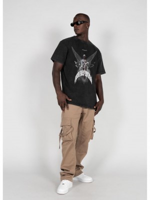 Овърсайз тениска HIGHER THAN HEAVEN V.9 Acid Washed Heavy Oversize Tee black XXL