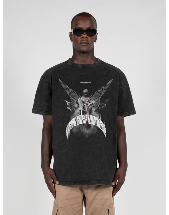 Овърсайз тениска HIGHER THAN HEAVEN V.9 Acid Washed Heavy Oversize Tee black XXL