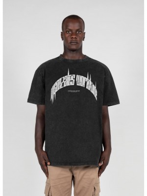 Овърсайз тениска HIGHER THAN HEAVEN V.3  Acid Washed Heavy Oversize Tee black XXL